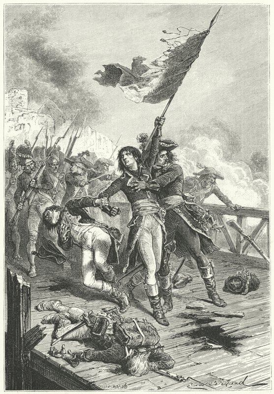 Napoleão Bonaparte na Ponte em Arcole de Emile Antoine (after) Bayard