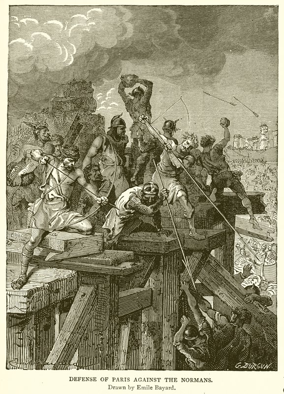 Defesa de Paris contra os normandos de Emile Antoine Bayard