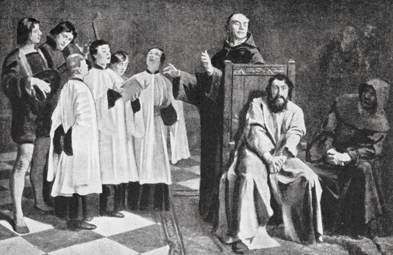 A loucura de Hugo van der Goes (litografia) de Emile Charles Wauters