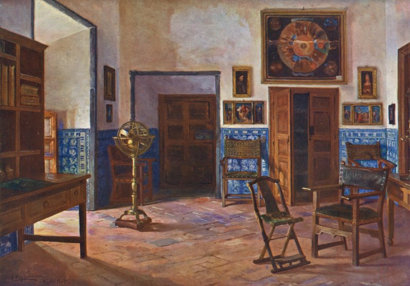 Elscorial: a casa de Felipe II (litografia a cores) de Emilio Poy Dalmau