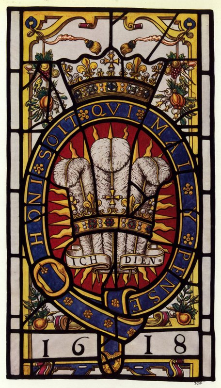 Holborn, Inn Staple, Glass Badge de Prince of Wales, 1618, 2 ft 10 12 em alta de English Photographer