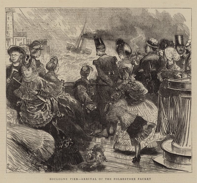 Cais de Boulogne, chegada do pacote de Folkestone de English School