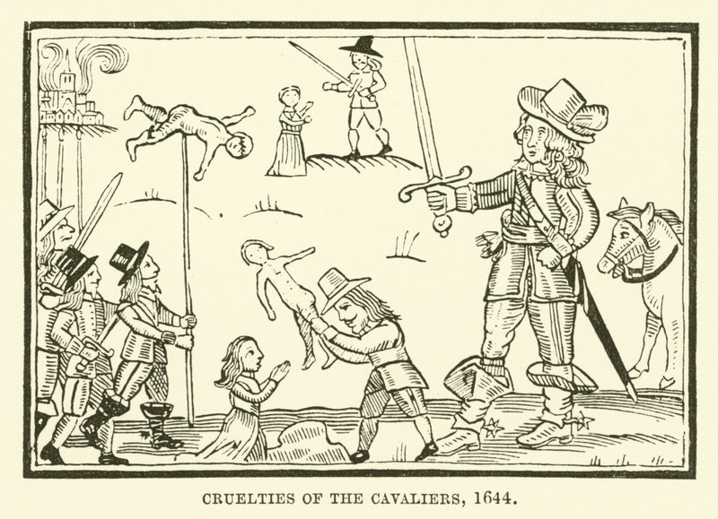 Crueldades dos cavaliers, 1644 de English School