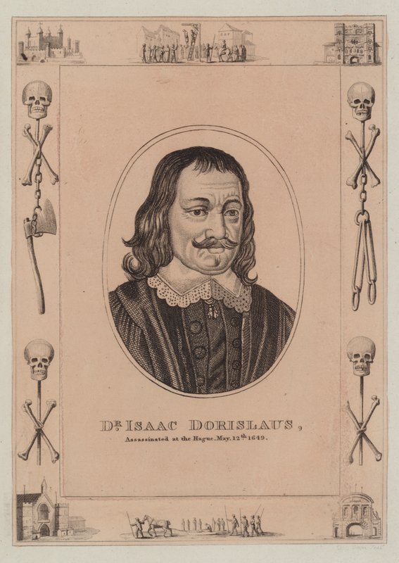 Dr. Isaac Dorislaus, assassinado em Haia, 12 de maio de 1649 de English School