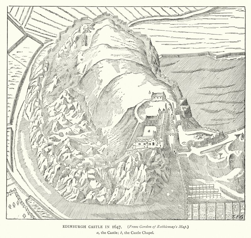 Castelo de Edimburgo em 1647 de English School