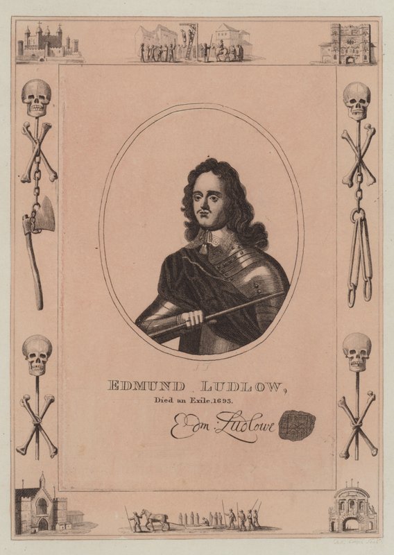 Edmund Ludlow, morreu em Exile, 1693 de English School