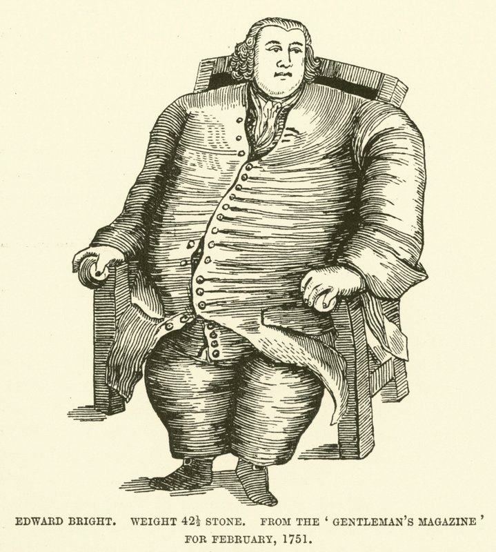 Edward Bright, peso 42 12 pedra, da revista Gentlemans para fevereiro de 1751 de English School