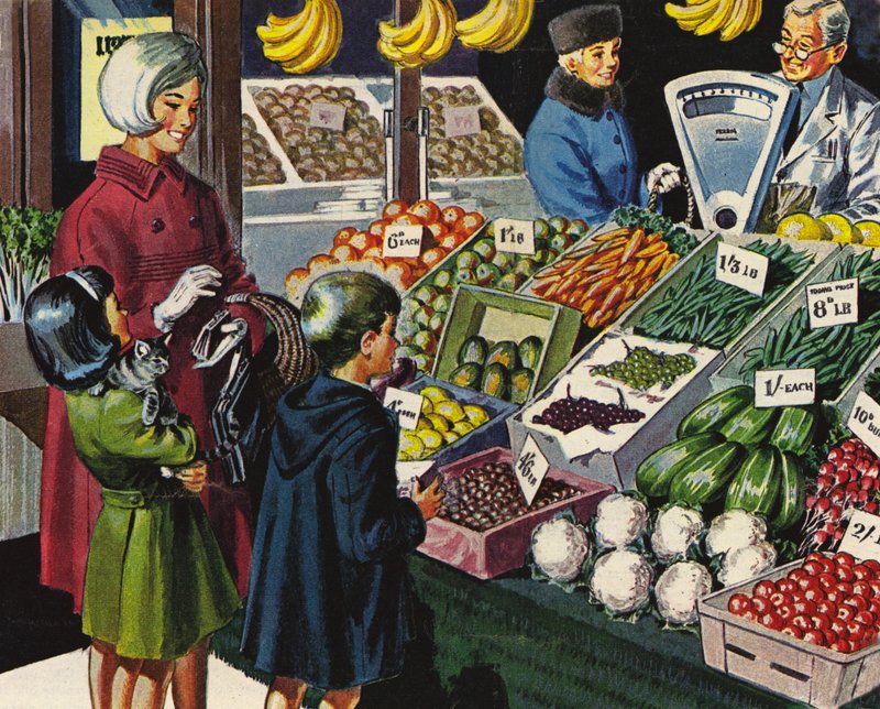 Greengrocers na pré-desmilização da Grã-Bretanha de English School