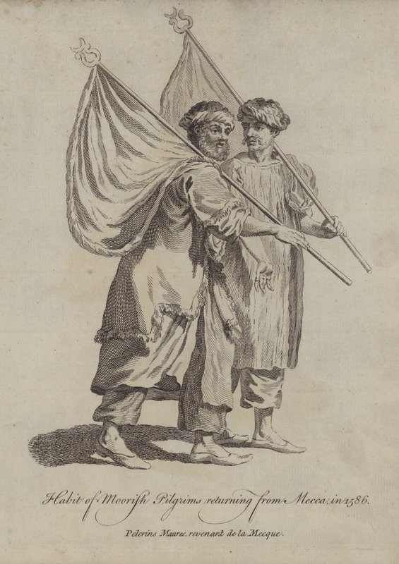 Hábito de peregrinos mouros retornando de Meca em 1586 de English School