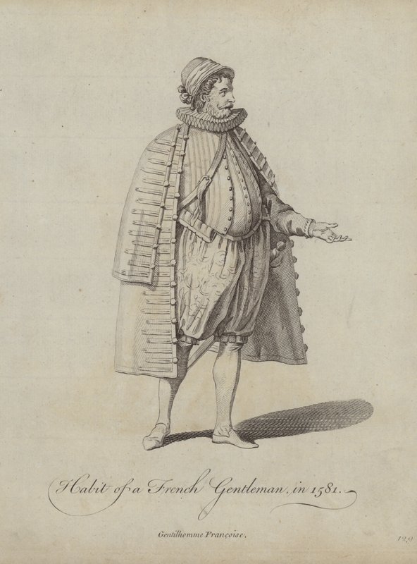 Hábito de um cavalheiro francês em 1581 de English School
