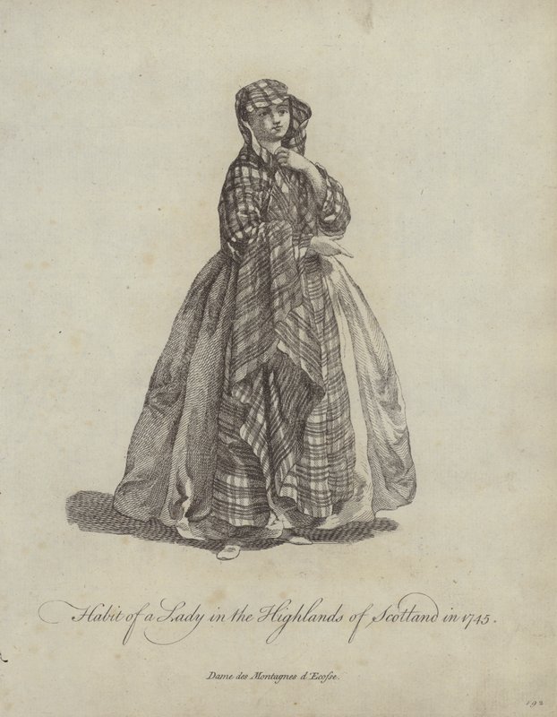 Hábito de uma senhora nas terras altas da Escócia em 1745 de English School