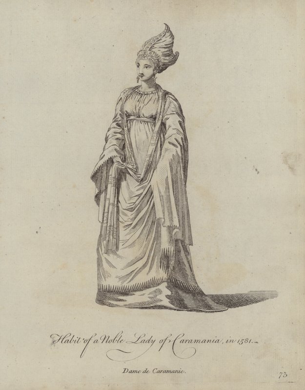 Hábito de uma nobre senhora da Caramania em 1581 de English School