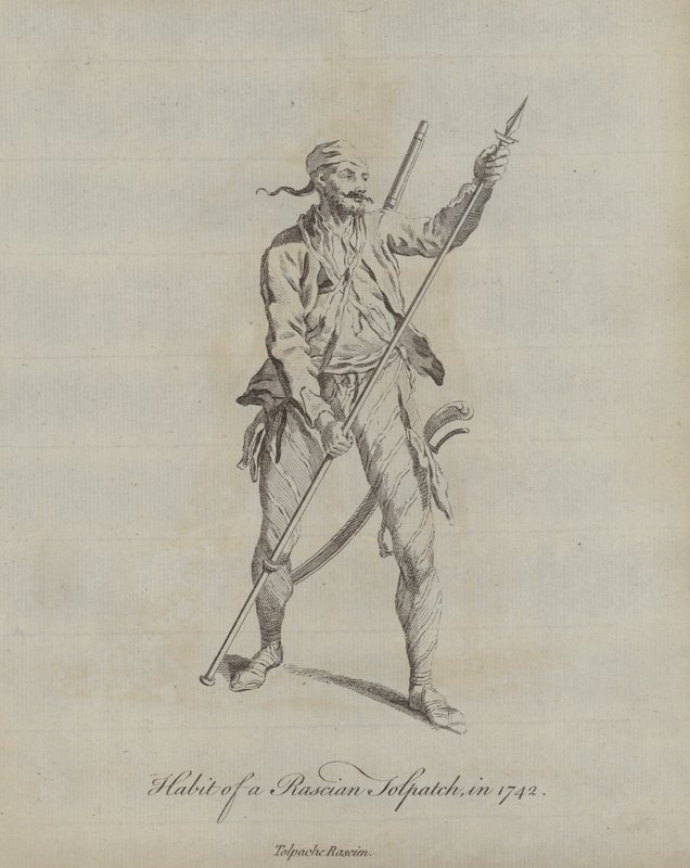 Hábito de um Raspatch Rascian em 1742 de English School