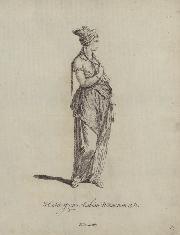 Hábito de uma mulher árabe em 1581 de English School
