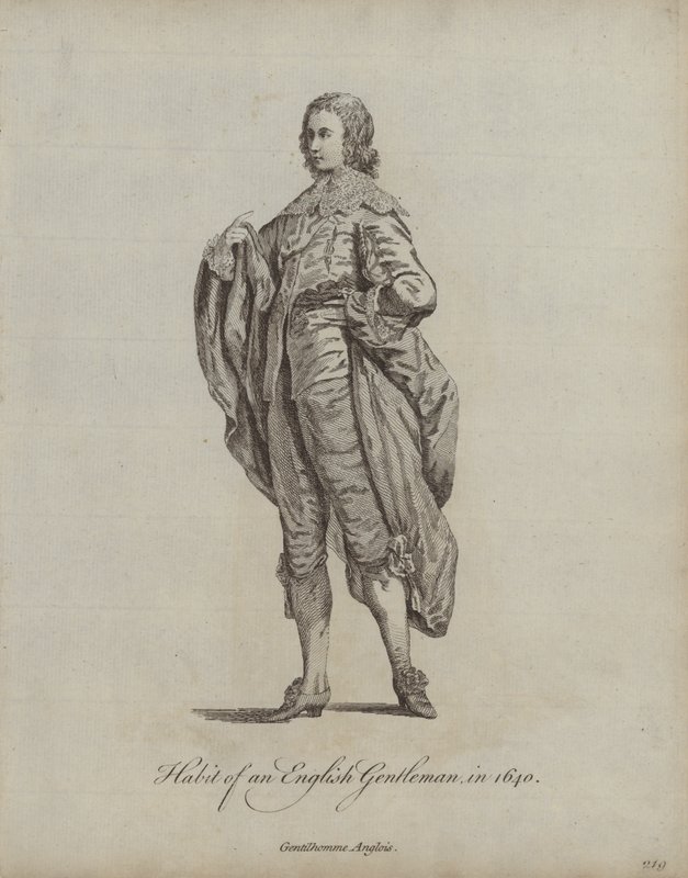Hábito de um cavalheiro inglês em 1640 de English School