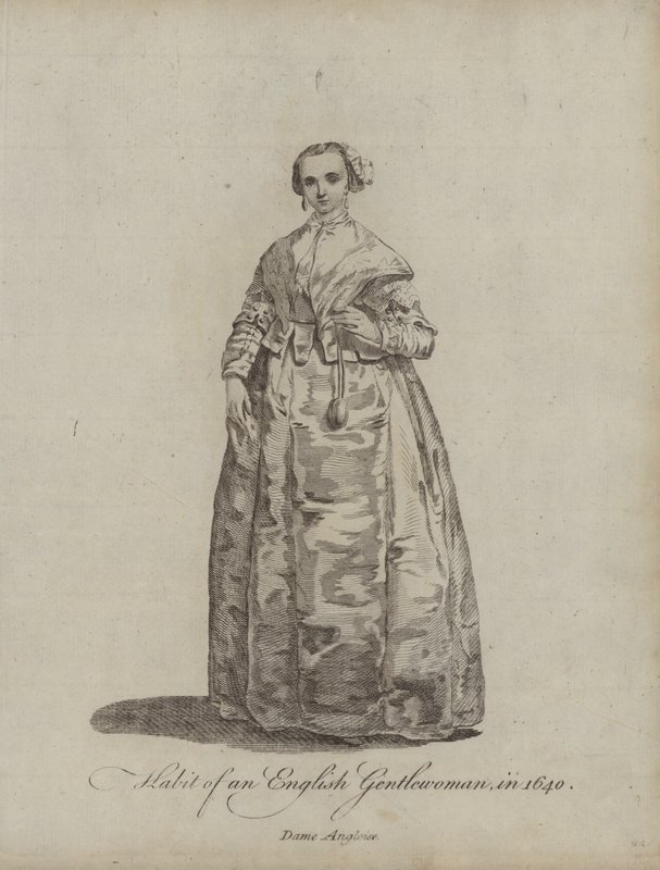 Hábito de uma mulher inglesa em 1640 de English School