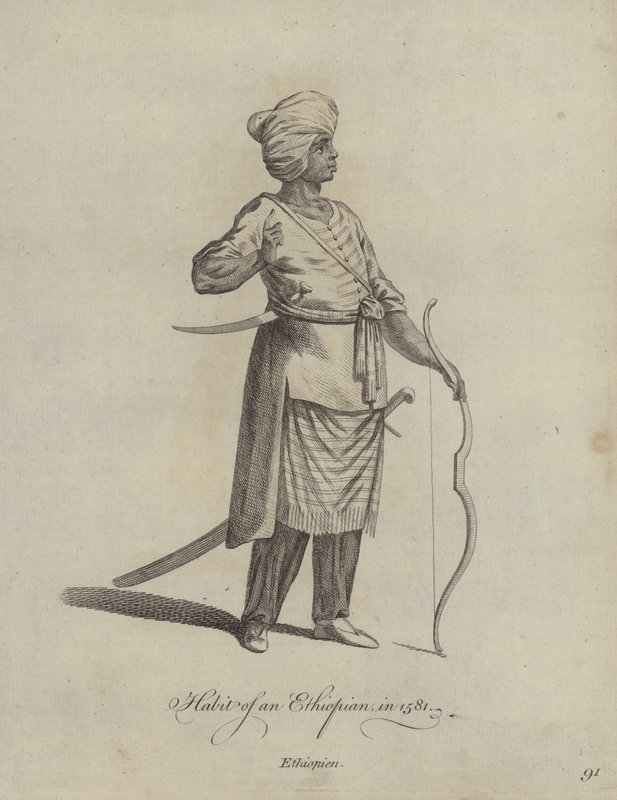 Hábito de um etíope em 1581 de English School