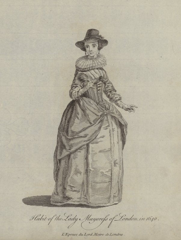 Hábito da senhora prefeita de Londres em 1640 de English School