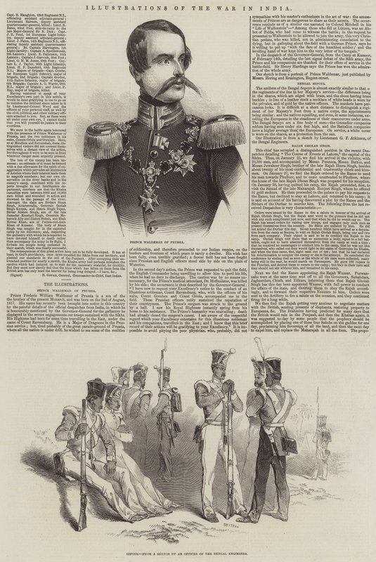Ilustrações da guerra na Índia de English School