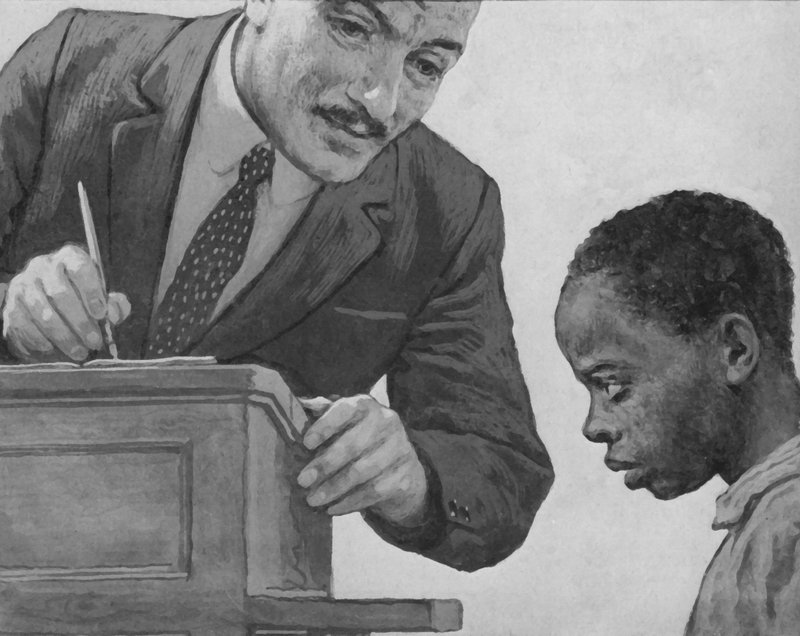 Jesse Owens como um menino de English School