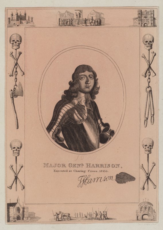 Major General Harrison, executado em Charing Cross, 1660 de English School