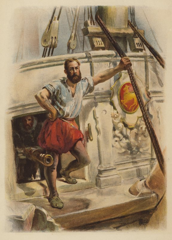 Um dos homens de Drakes, 1588 de English School