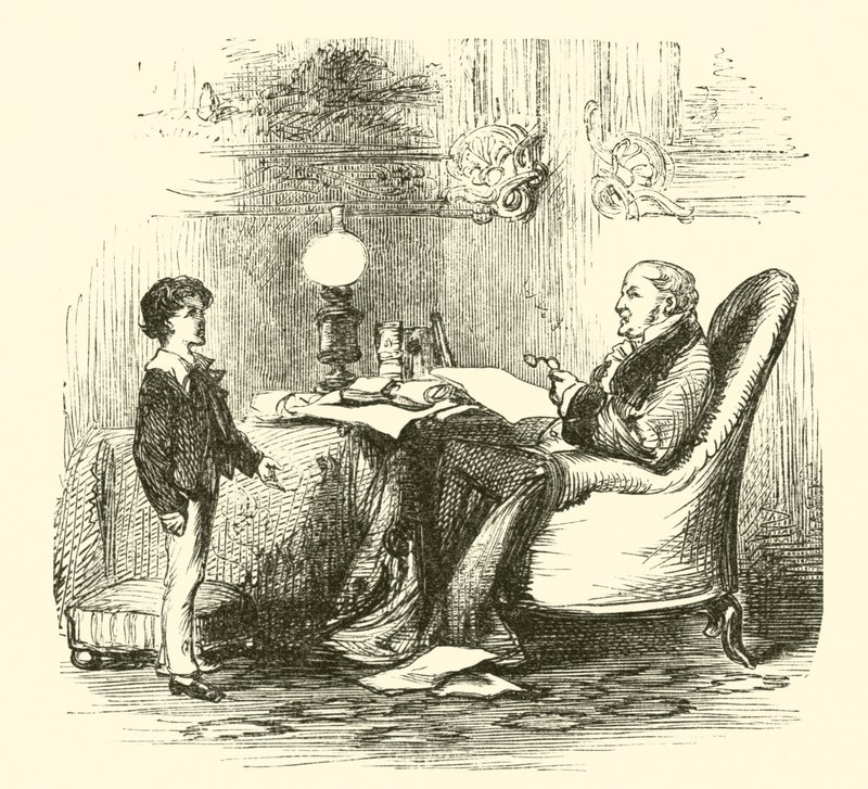 Robert Peel, na prática oratória com o pai de English School