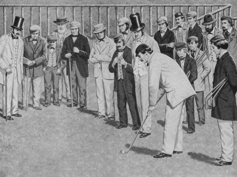 St Andrews, o primeiro campeonato de golfe realizado em 1857 de English School