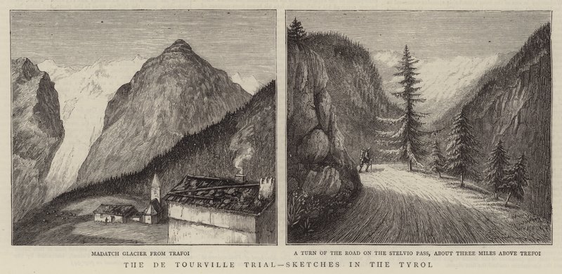 O julgamento de De Tourville, esboços no Tirol de English School
