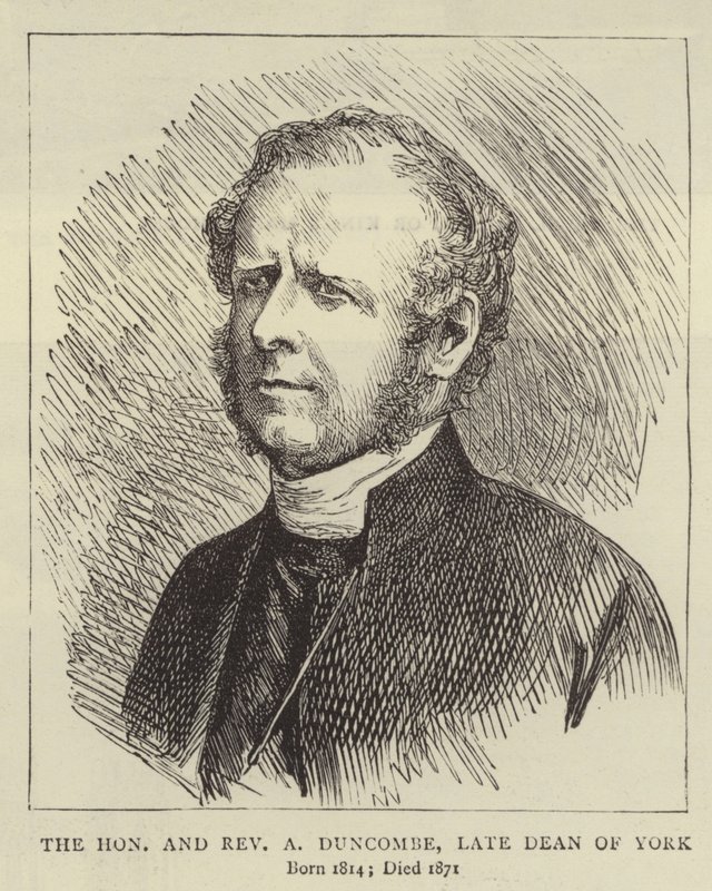 O honorável e reverendo A Duncombe, falecido reitor de York de English School