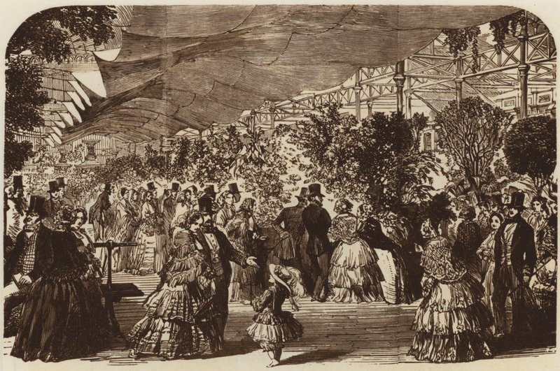 The Horticultural Exhibition, East Nave, 1855 (gravura) de English School