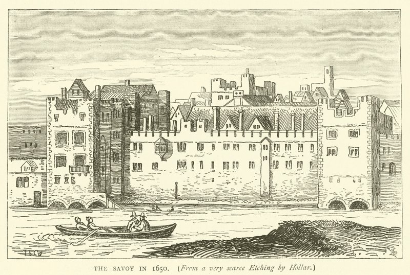 O Savoy em 1650, a partir de uma gravura muito escassa por Hollar de English School