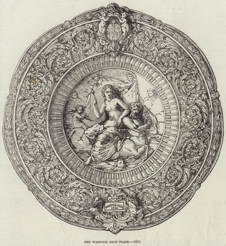 A placa da raça de Warwick, 1850 de English School