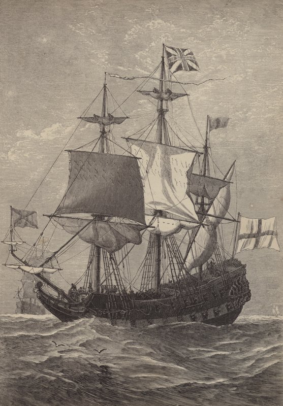 O içamento do primeiro Union Jack no mar, 1606 de English School