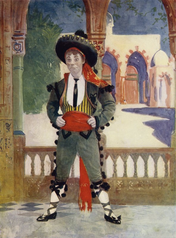 Sr. Edmund Payne em The Toreador (foto colorida) de English Photographer