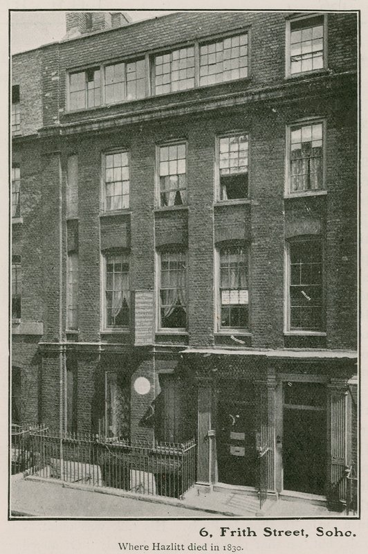 6 Frith Street, Soho, onde Haziltt morreu em 1830 de English Photographer
