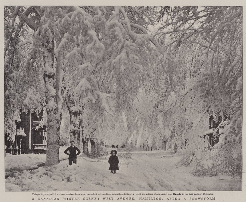 Uma cena de inverno canadense, West Avenue, Hamilton, depois de uma tempestade de neve de English Photographer
