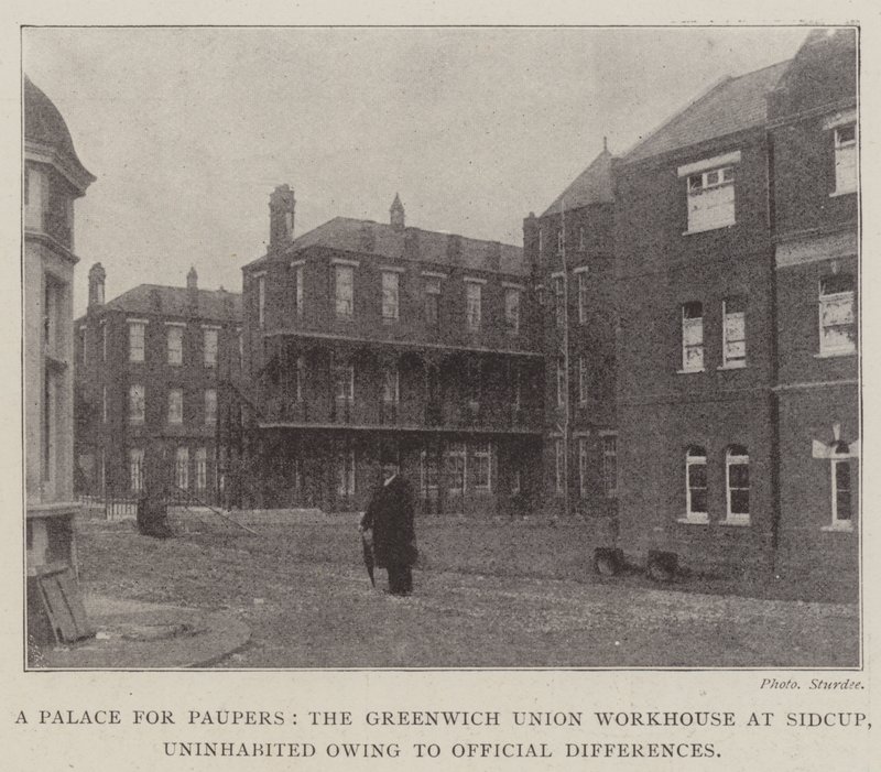 Um palácio para pobres, o Greenwich Union Workhouse em Sidcup, desabitada devido às diferenças oficiais de English Photographer