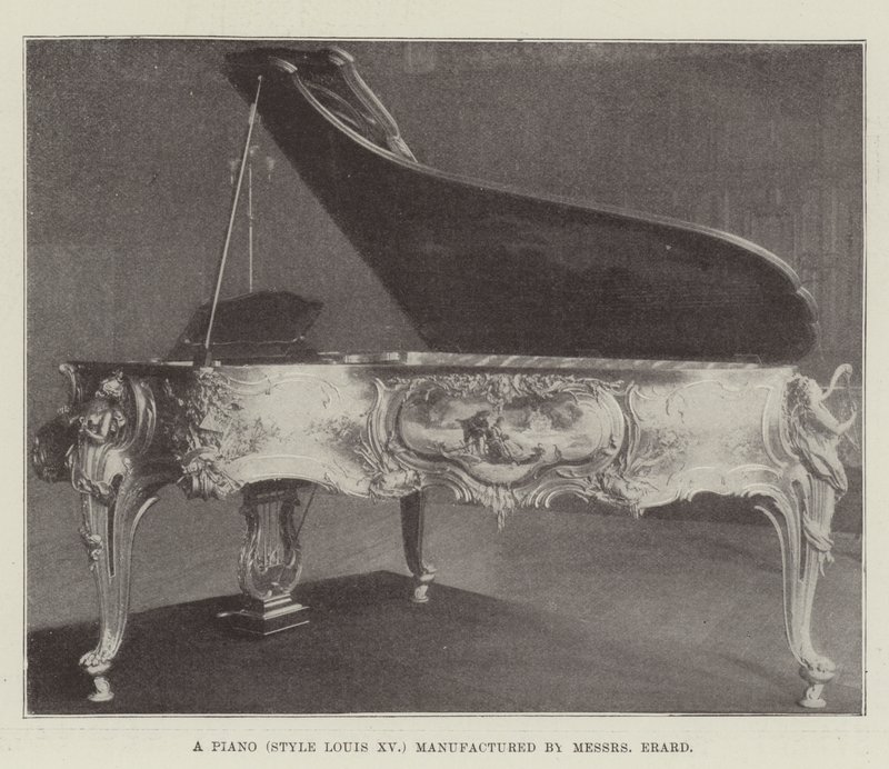 Um piano (estilo Louis XV) fabricado pela Messers Erard de English Photographer