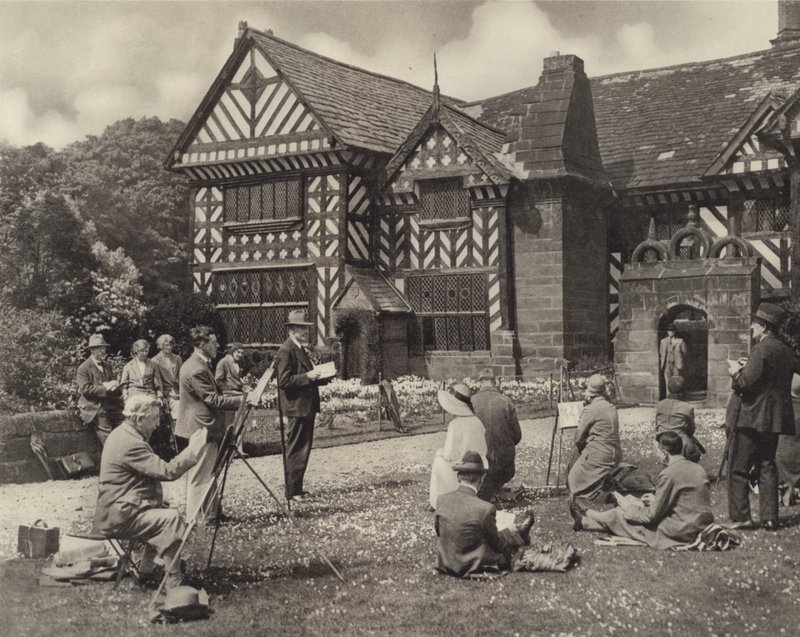 Aula de Esboço no Speke Hall (foto a p/b) de English Photographer