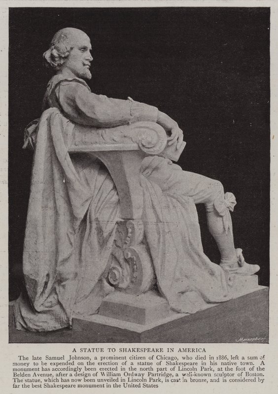 Uma estátua para Shakespeare na América de English Photographer
