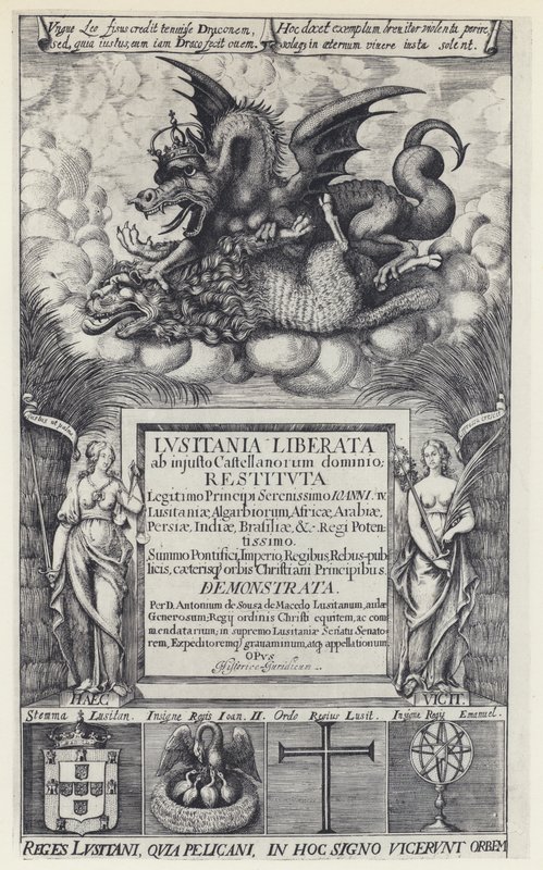 A de Sousa de Macedo, Lusitania liberata, R Heron 1645 (b/w photo) de English Photographer