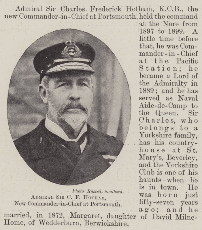 Almirante Sir CF Hotham, novo comandante em chefe em Portsmouth de English Photographer