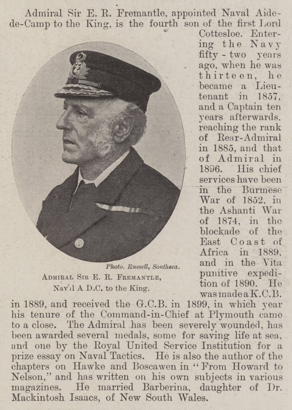 Almirante Sir ER Fremantle, ADC Naval para o Rei de English Photographer
