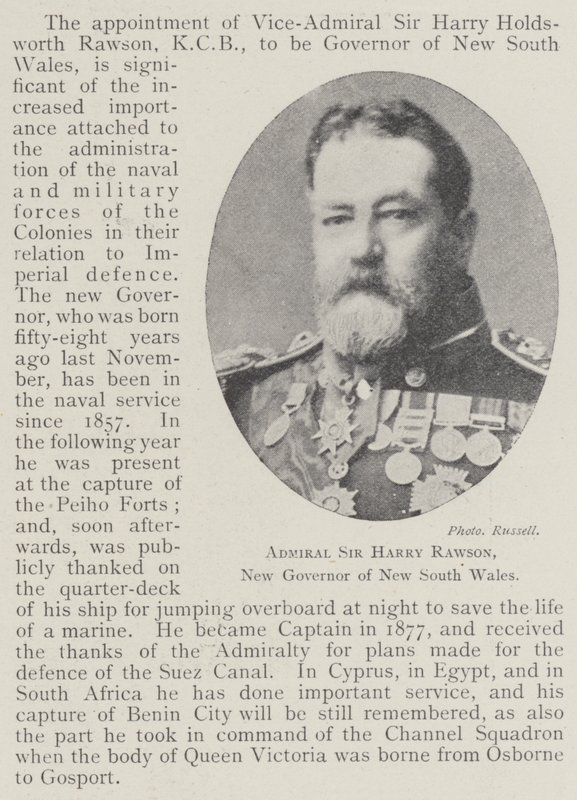 Almirante Sir Harry Rawson, Novo Governador de Nova Gales do Sul de English Photographer
