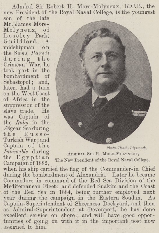Almirante Sir R More-Molyneux, o novo presidente do Royal Naval College de English Photographer