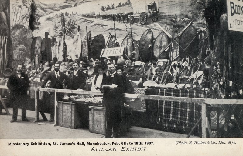 Exposição Africana, Exposição Missionária, St Jamess Hall, Manchester, 6 a 16 de Fevereiro de 1907 (foto a p/b) de English Photographer
