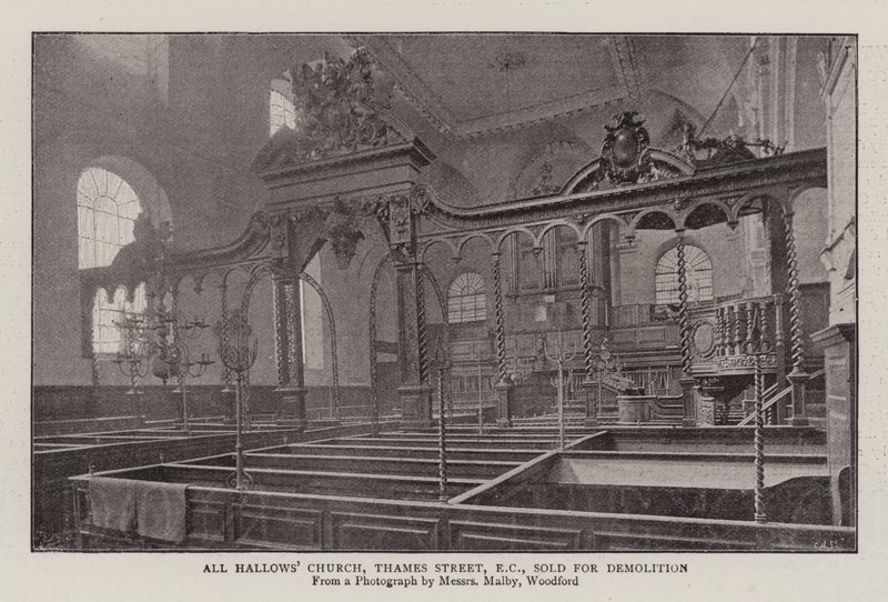 All Hallows Church, Thames Street, CE, Vendido para Demolição de English Photographer