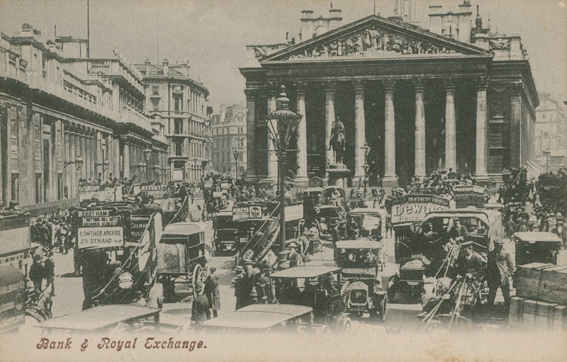 Banco e Royal Exchange, Londres de English Photographer