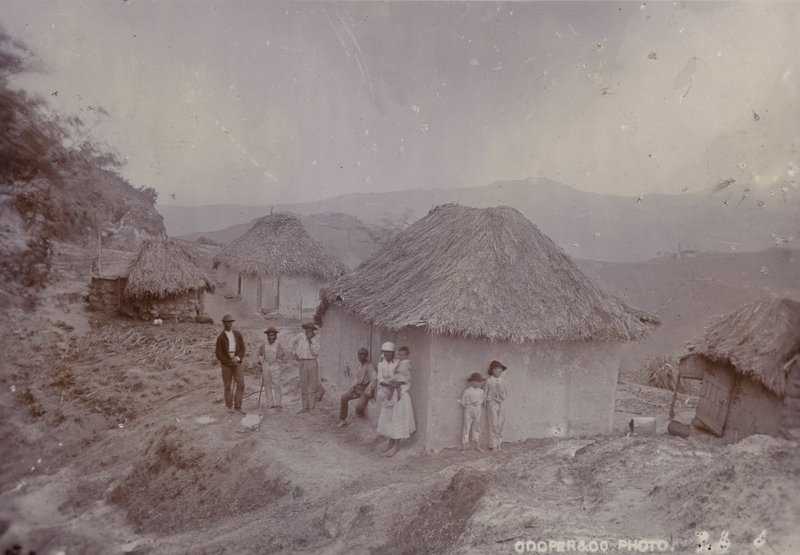 Aldeia de Barbados em um lado da colina, 1880 de English Photographer